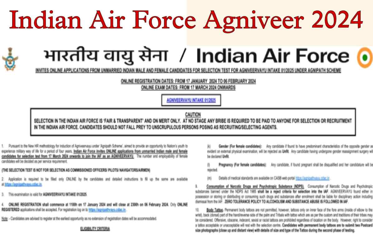 Indian Air Force Agniveer Recruitment 2024, Vayu Intake 2/2025